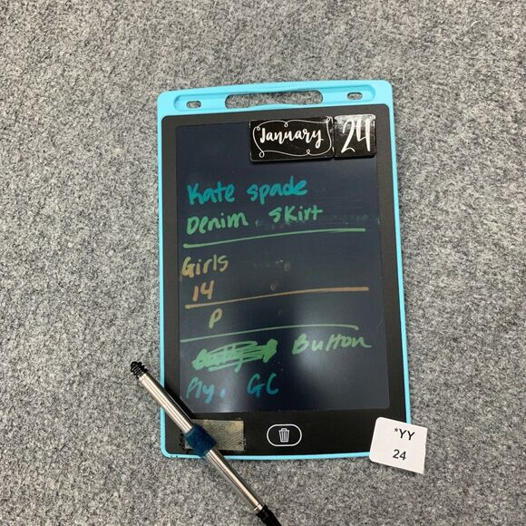 Kate Spade Mini Skirt Girls 14 Blue The Rules Medium Wash Denim Button Up Pocket - Picture 11 of 12